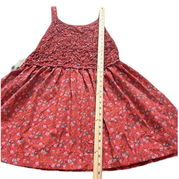 Free People Mini Dress Womens Medium Petunia Floral Apron Smocked Boho NWT - Picture 8 of 14